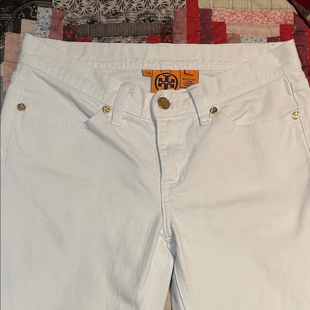 Tory Burch Classic White Cropped Jeans Women’s Size 27